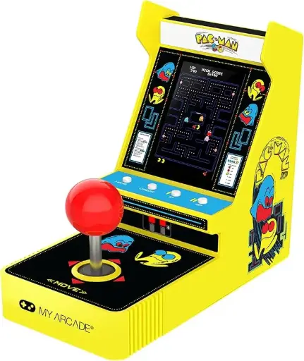 [DNA0001428] مشغل الألعاب My Arcade Pac-Man جويستيك: جهاز ألعاب ريترو مرخّص رسمياً، وضعان للعب، ماكينة أركيد كلاسيكية