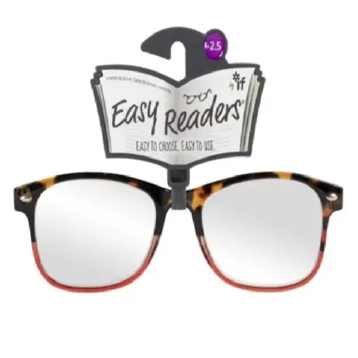 [DNA0026345] شركة IF – نظارات قراءة Easy Readers – ثنائية اللون بنمط القشرة السلحفائية/أحمر +2.5