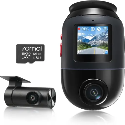 [DNA0026951] كاميرا سيارة 70mai 4K Omni بزاوية 360° + عرض كامل Rearview مع مستشعرين Sony STARVIS 2، ذكاء اصطناعي 2.0 واتصال 4G LTE