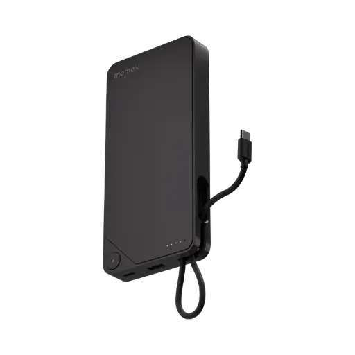 [DNA0028605] باور بانك موماكس Power X1 بسعة 20,000 مللي أمبير مع كابل USB-C مدمج – أسود