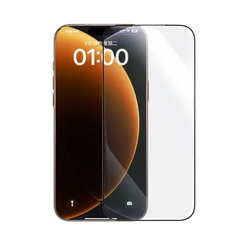 [DNA0030415] حامي شاشة باسيوس Crystalline HD لهاتف iPhone 17 — شفاف (مع صينية تركيب، قطعة واحدة)