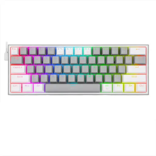 [DNA0031500] Redragon Wired Mechanical Keyboard, Gray/White, Arabic