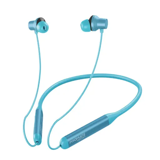 [DNA0041391] بروميت (Velcon) سماعات أذن لاسلكية (Neckband) مع تقنية إلغاء الضوضاء النشطة (ANC) - أزرق