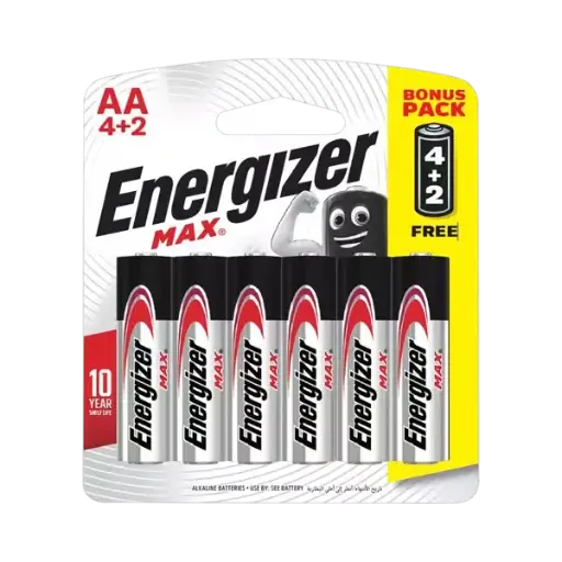 [DNA0041599] Energizer Max Alkaline AA Batteries BP6 (4+2)