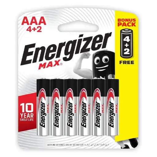 [DNA0041607] Energizer Max Alkaline AAA Batteries BP6 (4+2)