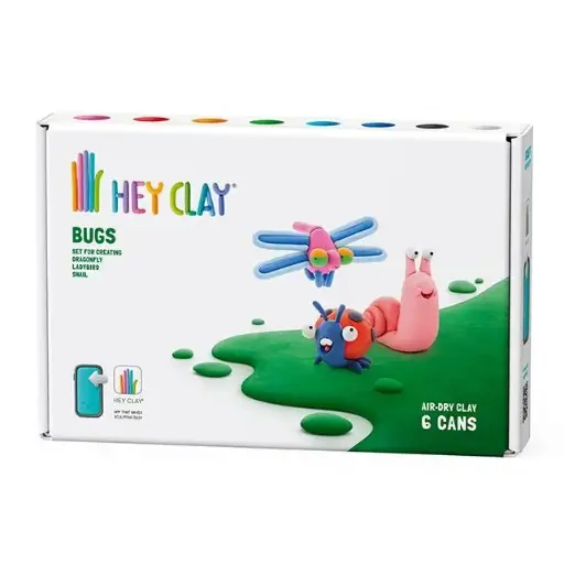 [DNA0042367] HEY CLAY - Bugs: Mantis, Snail, Caterpillar 6 Cans