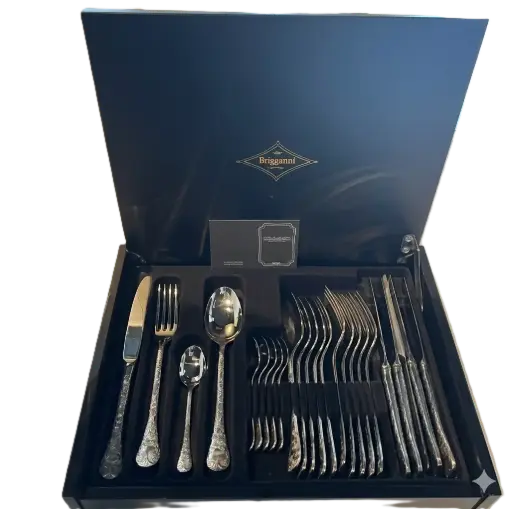 [DNA0043096] Brignani Spring Stainless Steel 24-Piece 18/10 Cutlery Set with Wooden Case