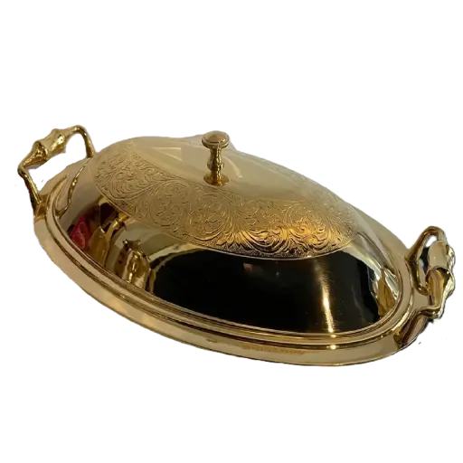 [DNA0043138] Brignani Alena Full Gold Oval Risotto Serving Dish 50x31 cm
