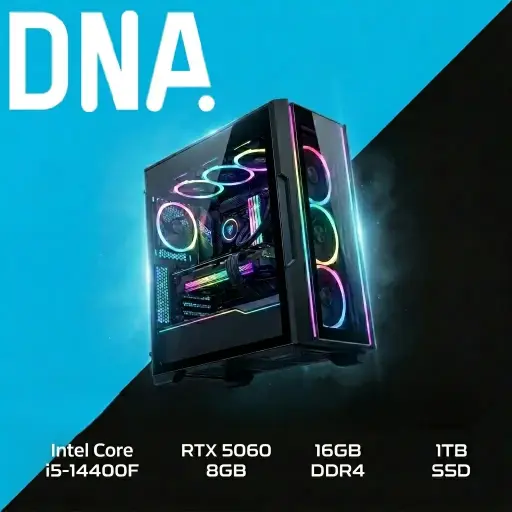 [DNA0045911] DNA Gaming PC Build - Intel Core i5-14400F / RTX 5060 8GB / 16GB DDR4 / 1TB SSD