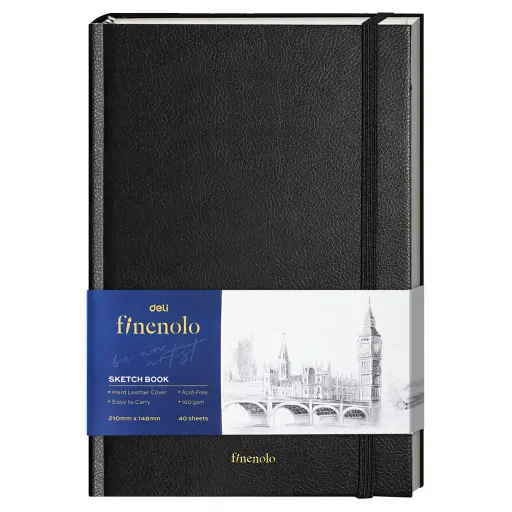 [DNA0053642] Finelo A5 Sketchbook 40 Sheets 160g EC284 Black