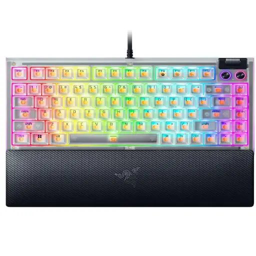 [DNA0053961] Razer Blackwidow V4 75% Gaming Keyboard - Phantom White Edition - Us Layout