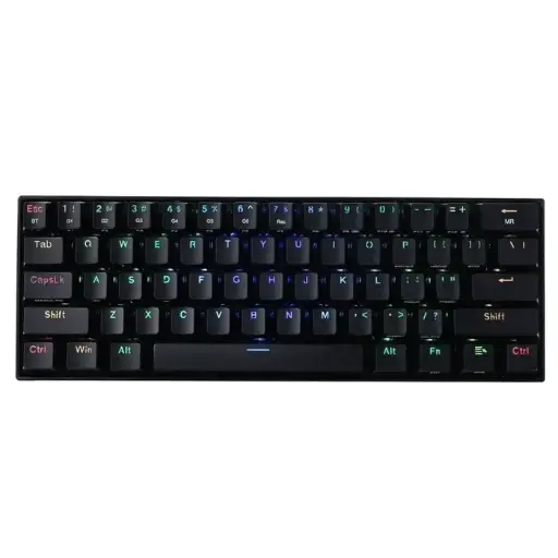 [DNA0055646] ريدراجون Draconic K530 Pro لوحة مفاتيح ألعاب ميكانيكية RGB بثلاثة أوضاع اتصال بنسبة 60% - بلاك / براون سويتش