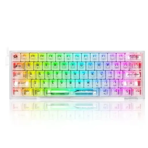 [DNA0055648] Redragon Fizz K617CT 60% Wired RGB Mechanical Gaming Keyboard - White / Transparent