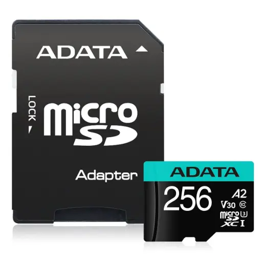 [DNA0056178] ADATA Premier Pro 256GB microSDXC UHS-I U3 V30 A2 Memory Card with SD Adapter