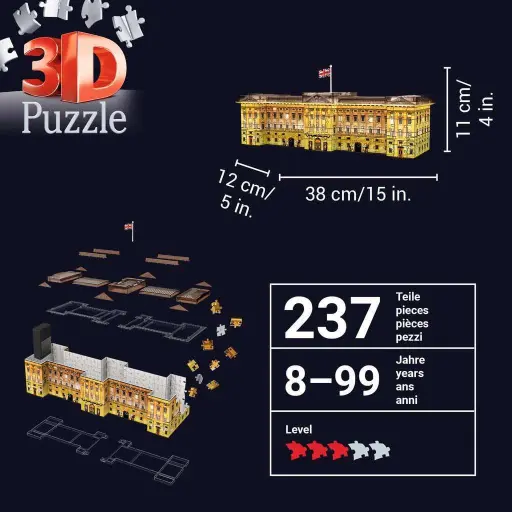 Ravensburger قصر باكنغهام إصدار الليل 216 قطعة ثلاثي الأبعاد