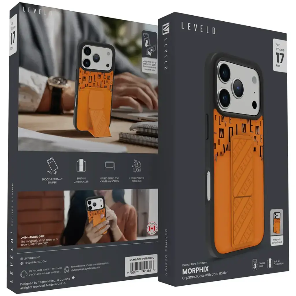 Levelo Morphix Gripstand Case With Cardholder for iPhone 17 ProPro Max (4).webp