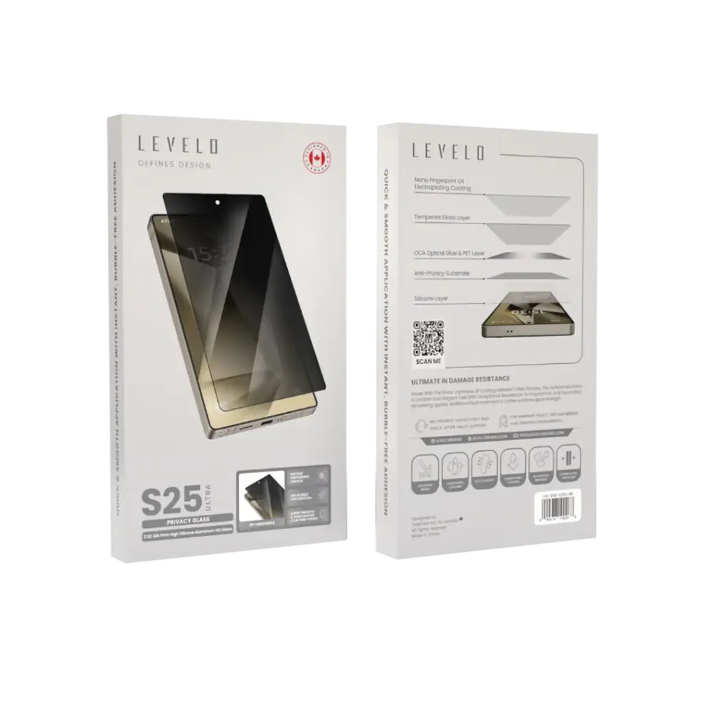 Levelo 2.5D Silk Print High Silicone Aluminum Glass for Samsung S25 Series.webp