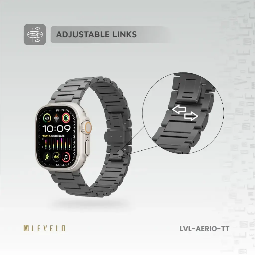 Levelo Aerio Titanium Watch Strap for Apple Watch 49-46mm  (1).webp