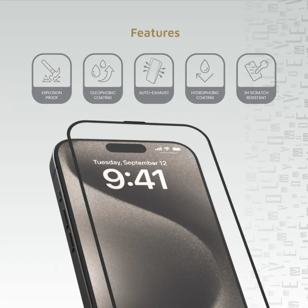 Levelo 3D Resin Glue High Silicone Aluminum Glass Screen Protector for iPhone 16 Series - Clear (2).webp