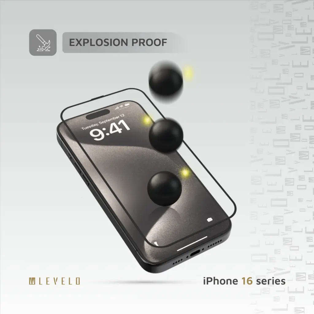 Levelo 3D Resin Glue High Silicone Aluminum Glass Screen Protector for iPhone 16 Series - Clear (1).webp