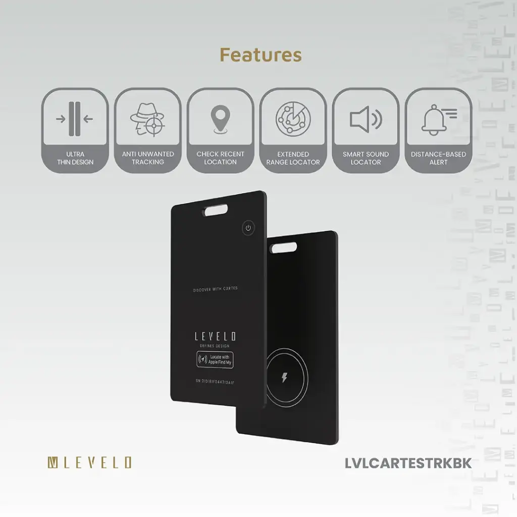 Levelo Cartes FindMy Card Tracker - Black (4).webp