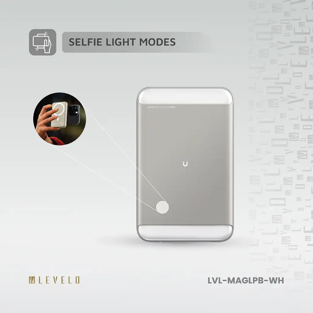 Levelo MagLight Portable Power Bank 8000mAh - White (3).webp