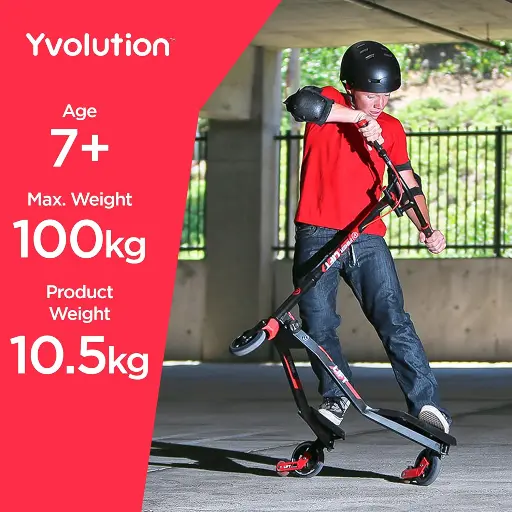Yvolution Y Fliker L3 Lift سكوتر – أسود/أحمر (قطعتان)
