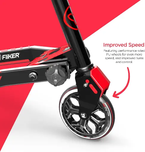 Yvolution Y Fliker L3 Lift سكوتر – أسود/أحمر (قطعتان)