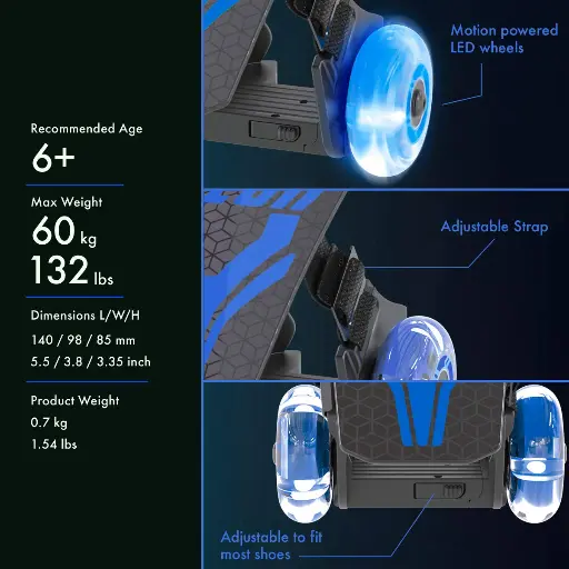 Yvolution Neon Street Roller أحذية تزلج Inline – أزرق (قطعتان)
