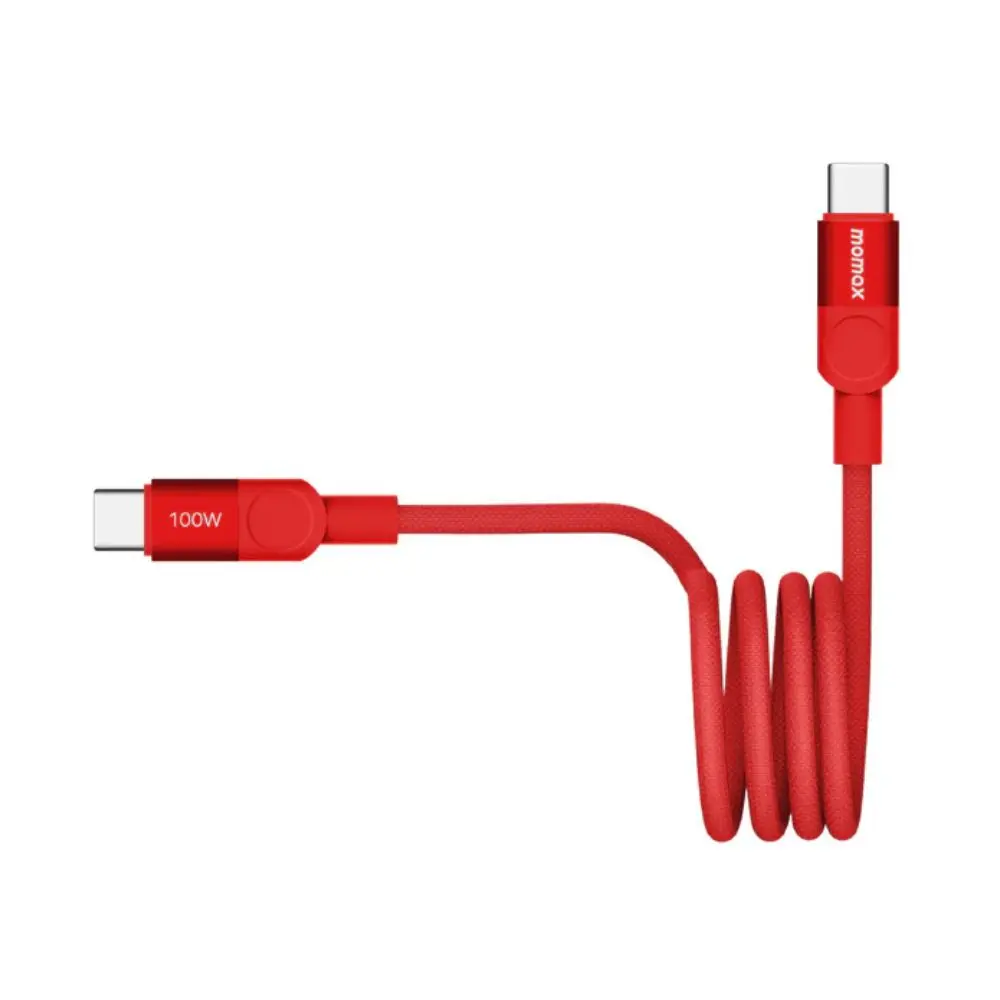 Momax Mag.Link 100W USB-C to USB-C Magnetic Cable 1m  (Red).webp