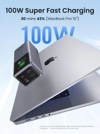 باور بانك يوغرين Nexode بسعة 20,000 مللي أمبير بقدرة 130 واط بثلاثة منافذ للشحن السريع
