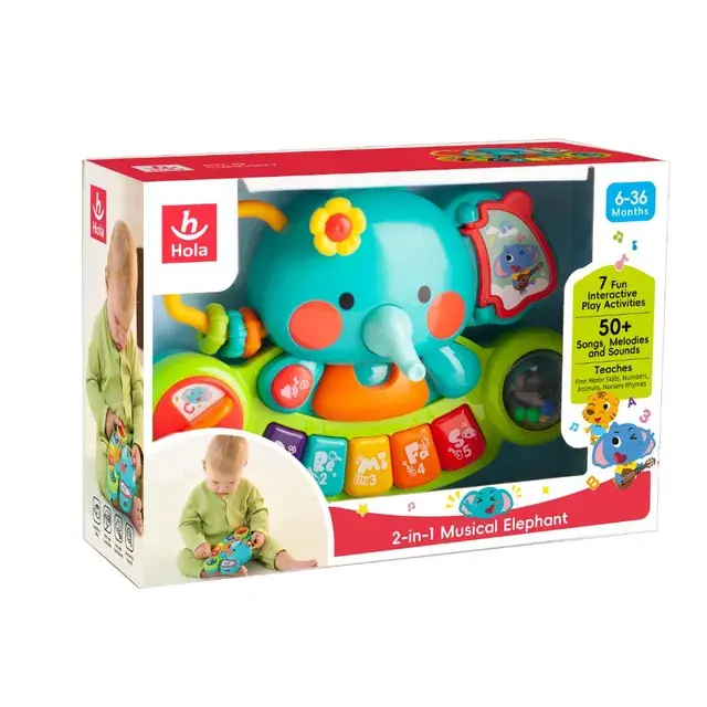 Hola - 2-In-1 Musical Elephant Keyboard Interactive Baby Toy (1).webp