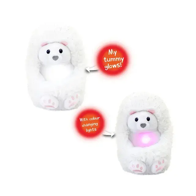Golden Bear - Curlimals Arctic Glow Perry Polar Bear Interactive Soft Toy - White - 16cm (3).webp