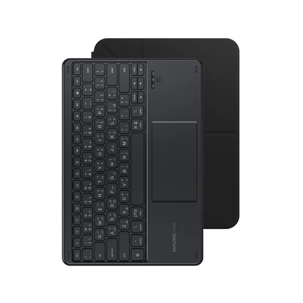 AT MINIMAL CASE WITH ENGLISH & ARABIC KEYBOARD FOR IPAD AIR (M3-M2) 11”- IPAD AIR GEN 5 10.9” - 2025.webp