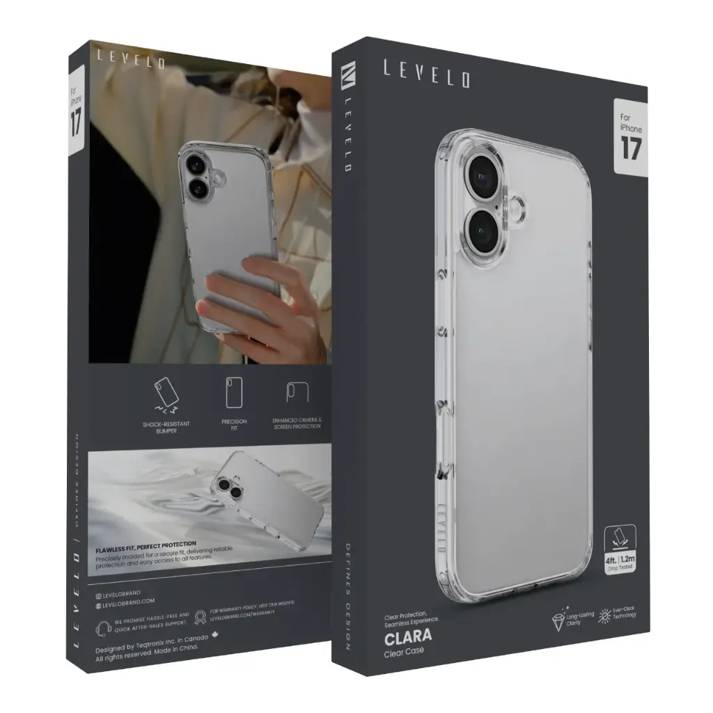 Levelo Clara Tpu+Pc Case For Iphone 17 - Transparent - Image 5.webp
