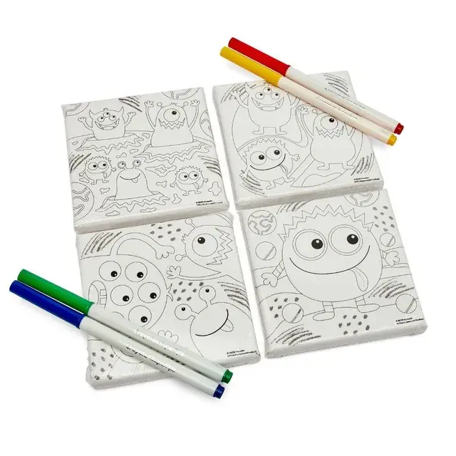 Crayola - 4 Colour in Canvases Kit - Monsters (1).webp