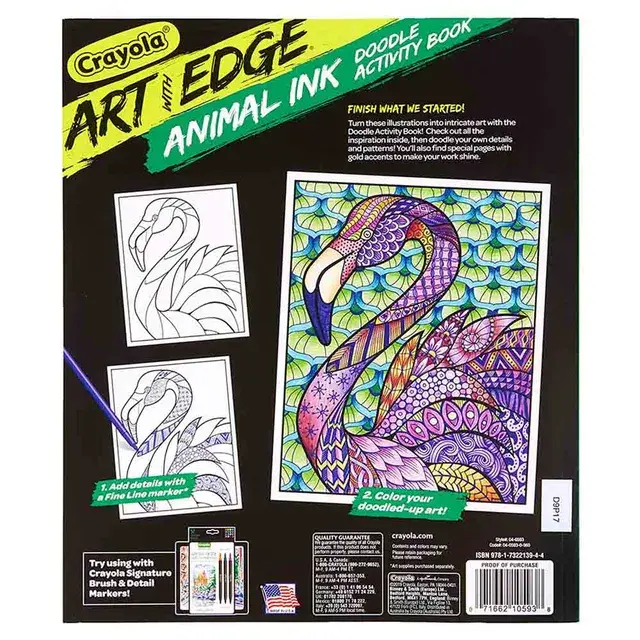 Crayola - Animal Ink Doodle Activity Book Art With Edge (1).webp
