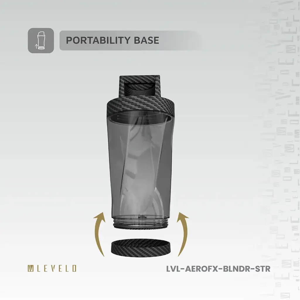 Levelo Portable Carbon Fiber Blender Aeroflex - Smoky Transparent (4).webp