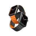 [8886463679128] Uniq Revix Reversible Strap For Apple Watch 42-44-45mm - Charcoal Grey - Orange.webp