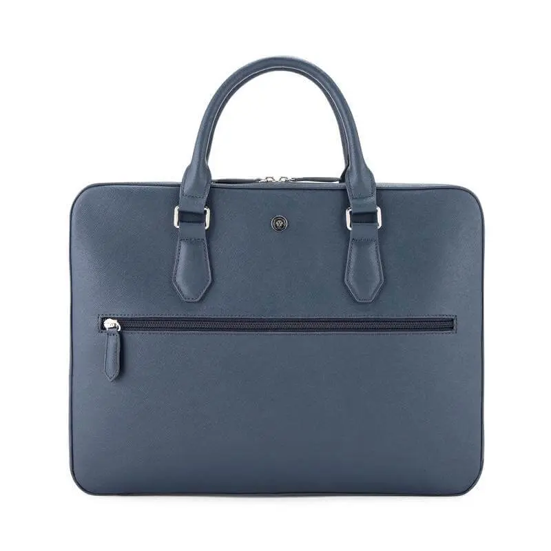 Cross Cross Cross Luxury Leather Briefcase Mbcr 2232 MBCR2232 navy blue