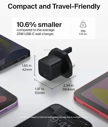 شاحن جداري بلكين USB-C بقدرة 25 واط مع تقنية PPS