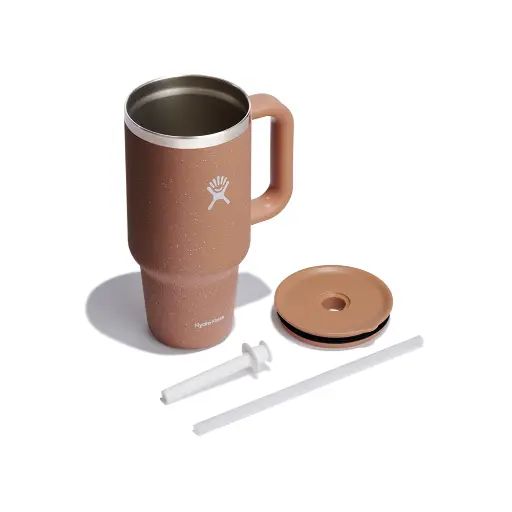 كوب سفر Hydro Flask Sandy مع قشة – سعة 950 مل