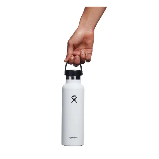 Hydroflask White – زجاجة حرارية بفوهة قياسية (620 مل)