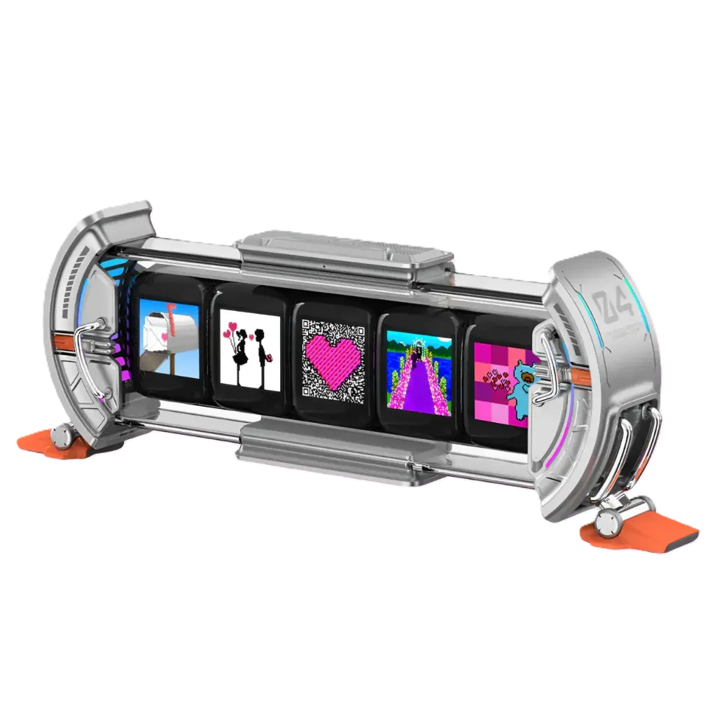 Divoom Times Gate Pixel Art Informative Cyberpunk Digital Clock Display 