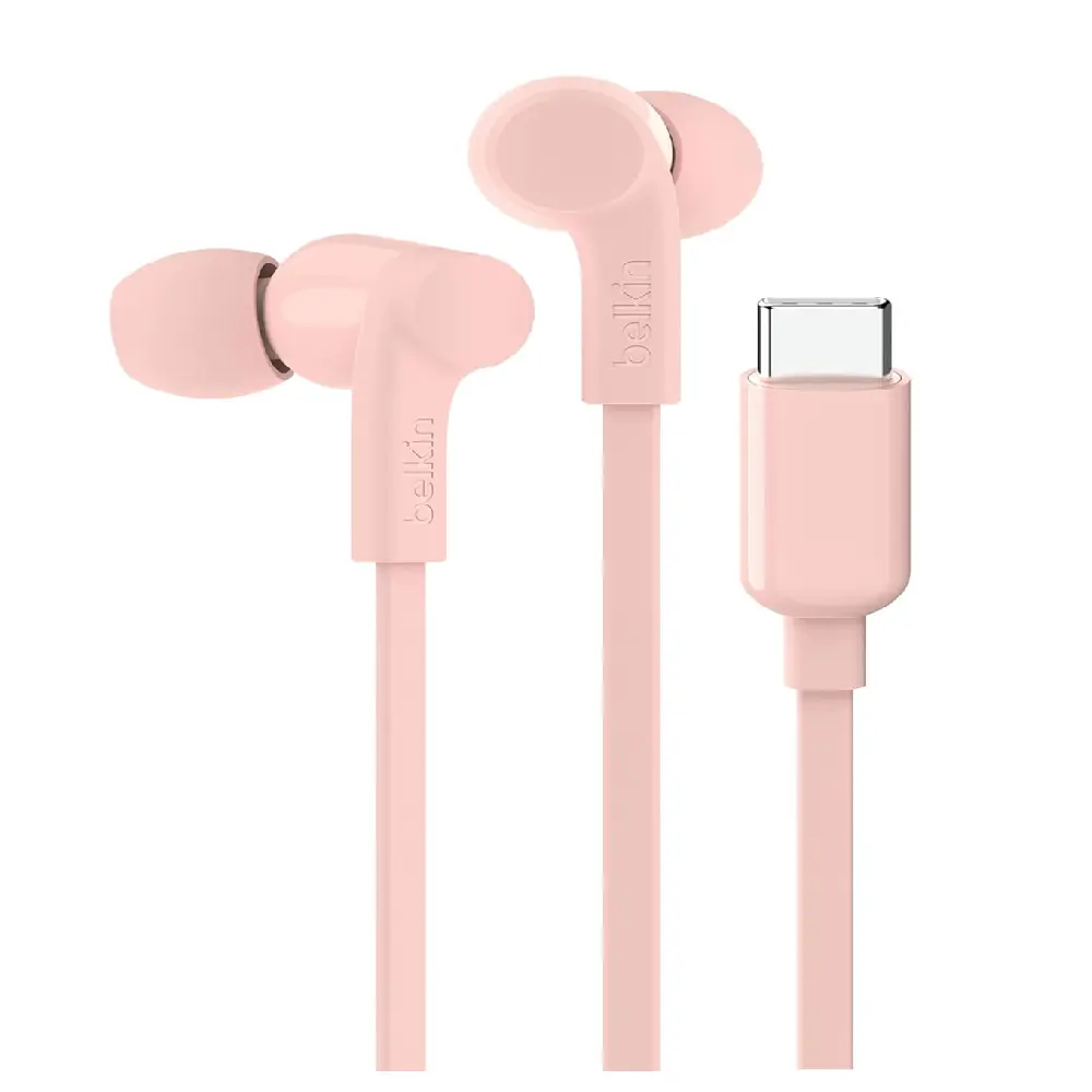 Belkin In-Ear USB-C Wired Earbuds with Adjustable Volume Limiter - Pink