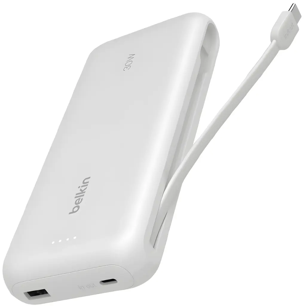 Belkin Power Bank 30W 20K With Integrated Cable