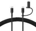 Belkin BoostCharge 2 In 1 USB-C To USB-C Braided Cable With Lightning Adapter 1.5M