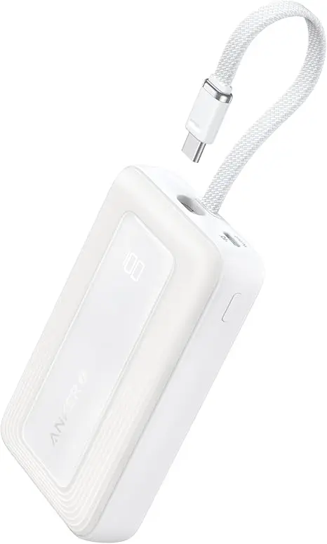 باور بانك أنكر 10,000 ملّي أمبير 30 واط مع كابل USB-C مدمج