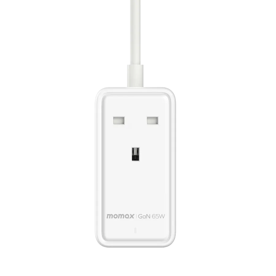 مومكس ONEPLUG سلك تمديد GaN بقوة 65 واط مع منفذ USB، رمادي فضائي