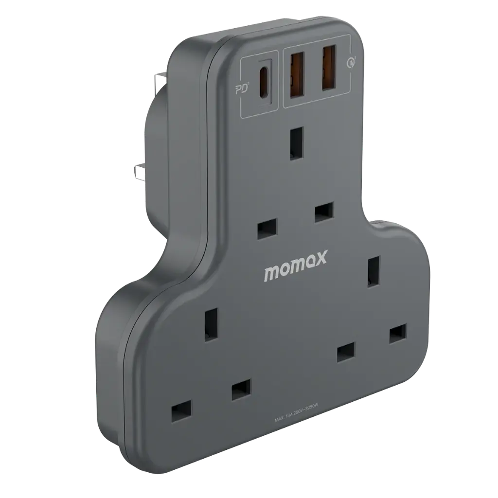 موماكس ONEPLUG مقبس تمديد T بثلاثة مخارج مع USB